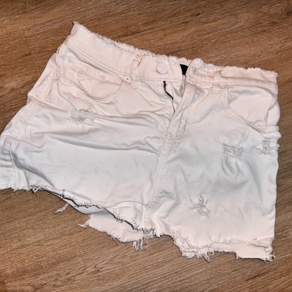 White Distressed Women's Denim Skirt